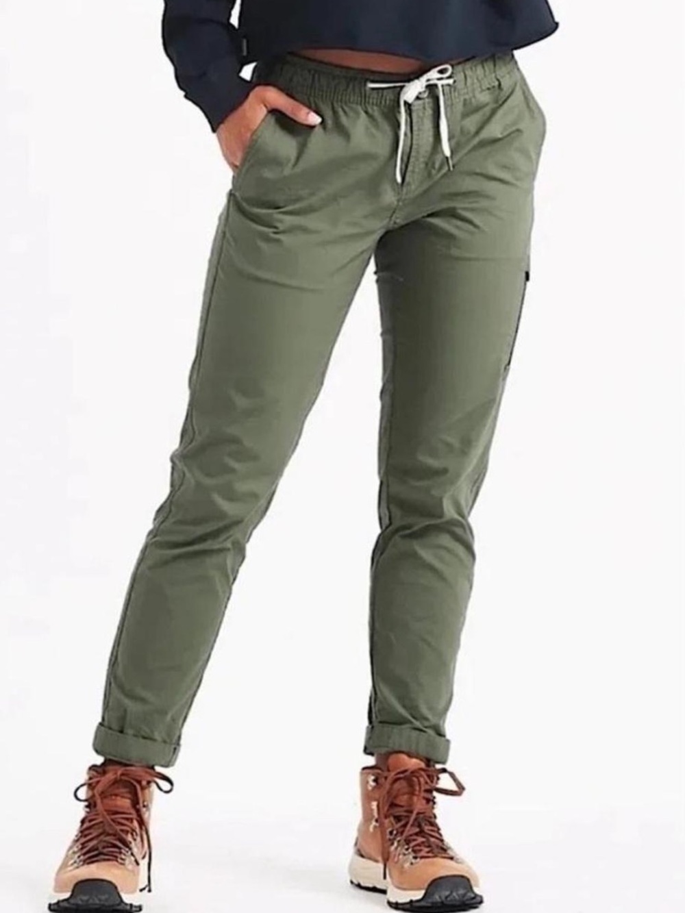Vuori pants Womens Size Large Ripstop climer cargo outdoors Olive Green cotton